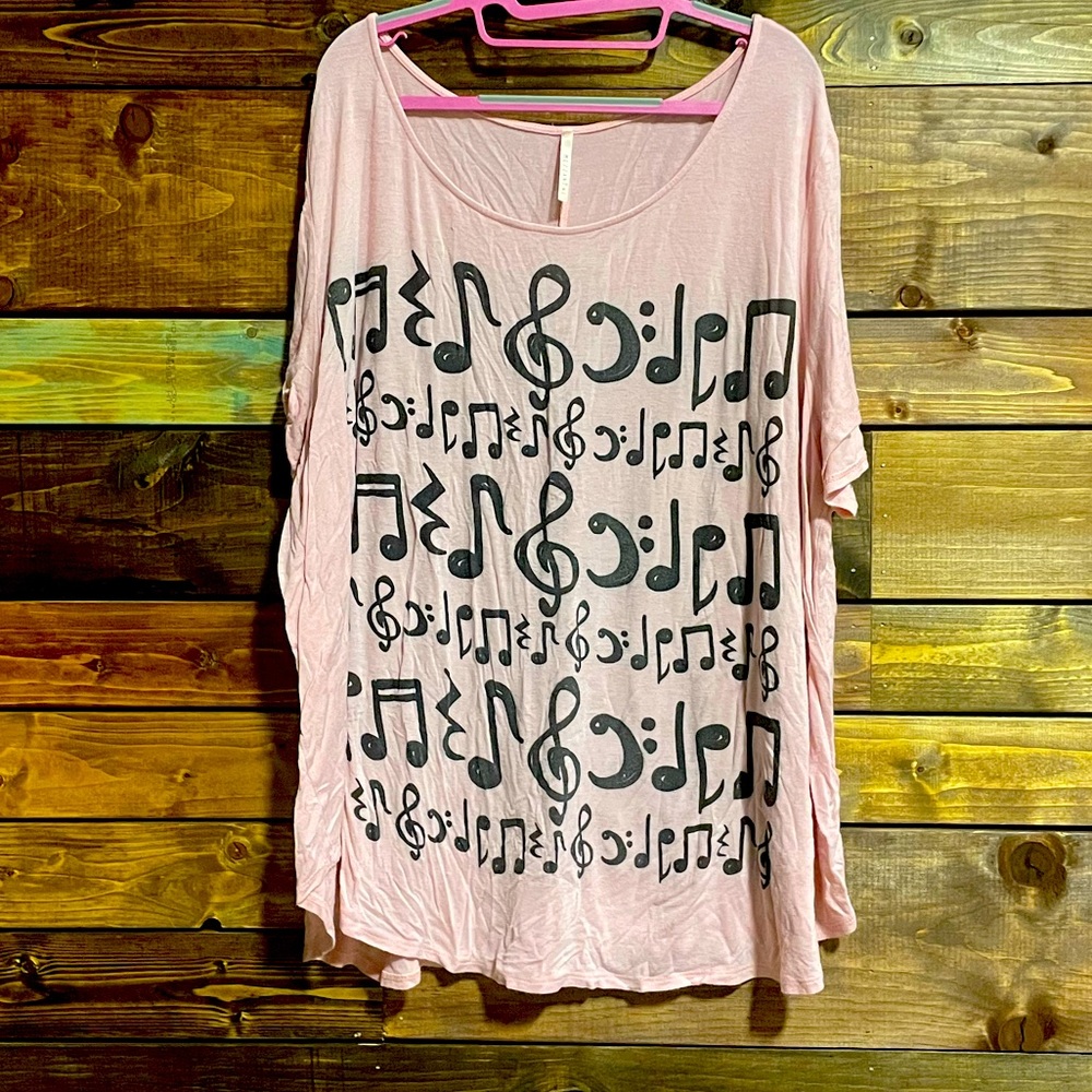 Pink Music Note Blouse